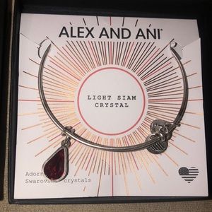 Alex and Ani Swarovski red crystal charm bracelet